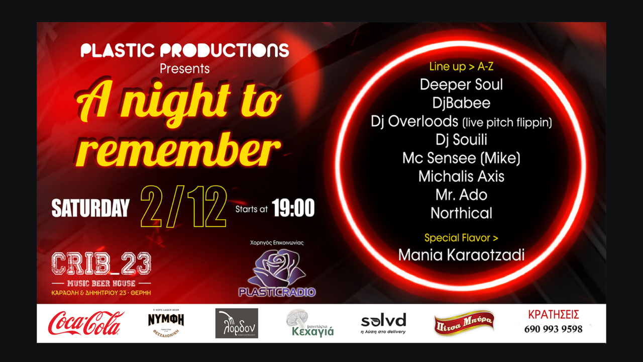 Plastic Productions presents: A night to remember!